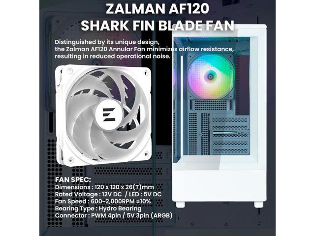 Zalman P10 mATX Mini Tower PC Case - 120mm ARGB 4-pin PWM Fan Pre-Installed, Panoramic Tempered Glass, USB Type-C & 3.0, Cable Management System,...
