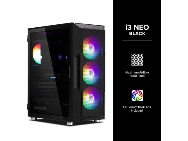 Zalman i3 NEO ATX Mid-Tower Desktop Gaming PC Case, 4 x 120mm RGB Fans Preinstalled, Mesh Front Panel for High Airflow, Tempered Glass Side Panel,...