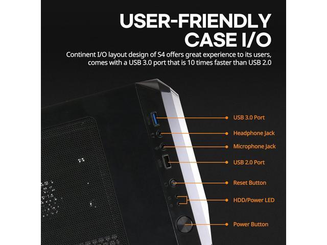 Zalman S4 ATX Mid-Tower PC Case - 2 x Fans Preinstalled, Tinted Acrylic Side Panel, USB 3.0, Supports up to 8 x Fans, 315mm GPU, 240mm Radiator,...