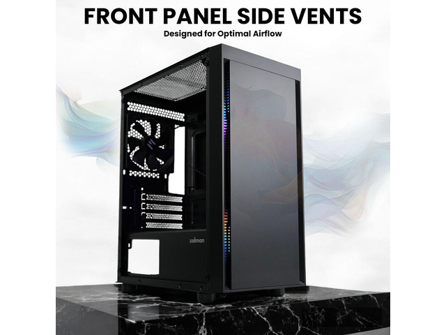 Zalman T3 Micro ATX Case, MATX PC Case with 2 x 120mm Fans Pre-Installed, Full Tempered Glass Side Panel, Compact Mini Tower Gaming Computer...