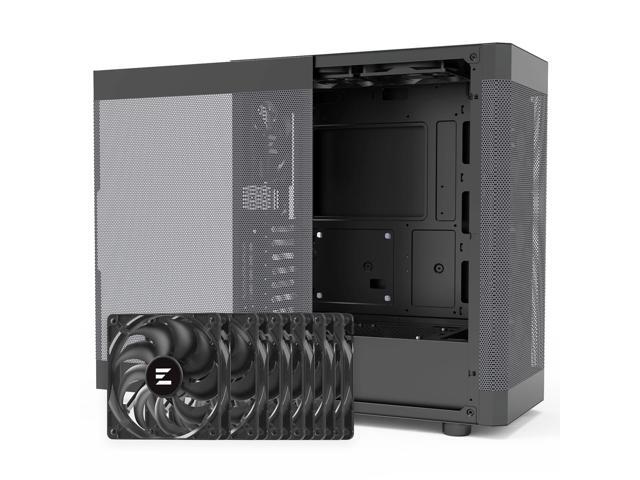 Zalman i4 Airflow Full Mesh Mid-Tower ATX Desktop PC Case Includes 6x Non-LED 120mm Quiet Fans, Vertical GPU Mount with Anti-Sag Holder, 360mm...