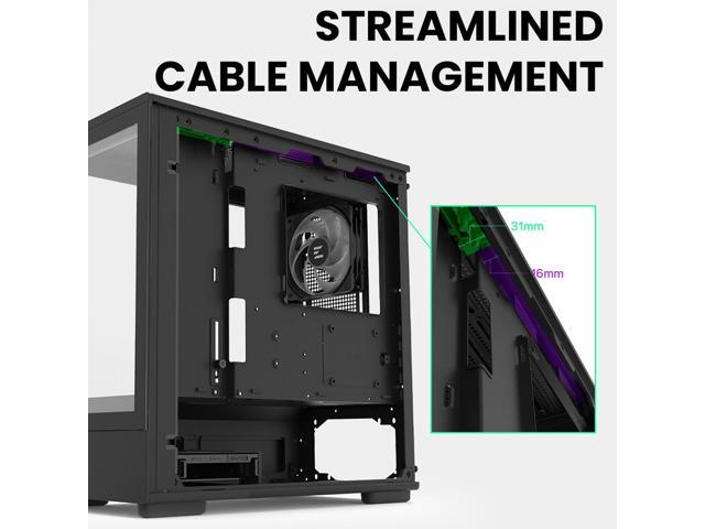 Zalman P10 mATX Mini Tower PC Case - 120mm ARGB 4-pin PWM Fan Pre-Installed, Panoramic Tempered Glass, USB Type-C & 3.0, Cable Management System,...