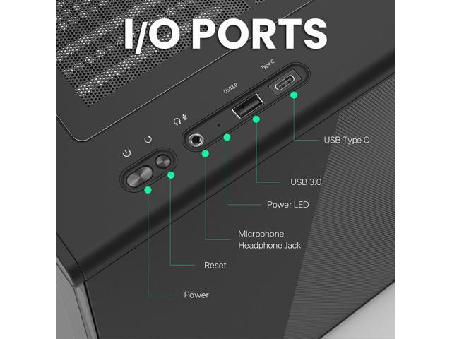 Zalman P10 mATX Mini Tower PC Case - 120mm ARGB 4-pin PWM Fan Pre-Installed, Panoramic Tempered Glass, USB Type-C & 3.0, Cable Management System,...