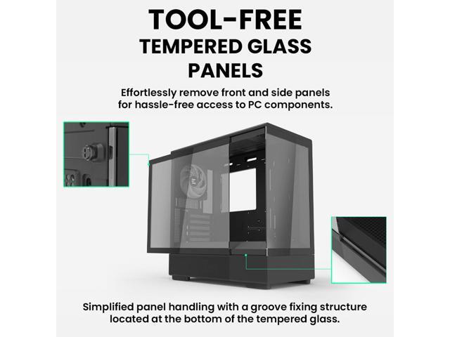 Zalman P10 mATX Mini Tower PC Case - 120mm ARGB 4-pin PWM Fan Pre-Installed, Panoramic Tempered Glass, USB Type-C & 3.0, Cable Management System,...