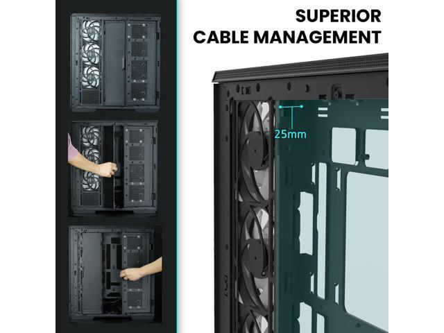 Zalman P50 ATX Mid-Tower Premium PC Case - Panoramic Tempered Glass, Hinged Cable Management Doors, BTF Back-Connect Motherboard Compatible, Black...