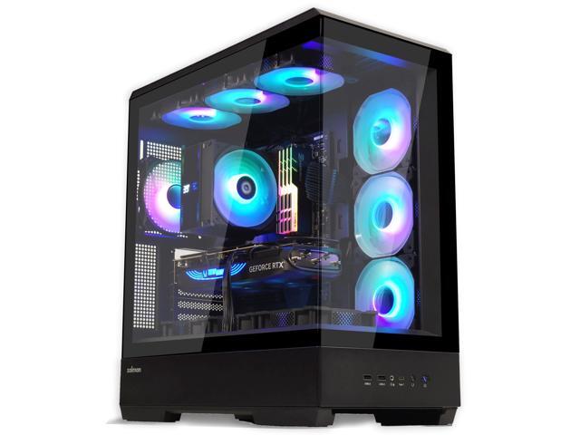 Zalman P50 ATX Mid-Tower Premium PC Case - Panoramic Tempered Glass, Hinged Cable Management Doors, BTF Back-Connect Motherboard Compatible, Black...
