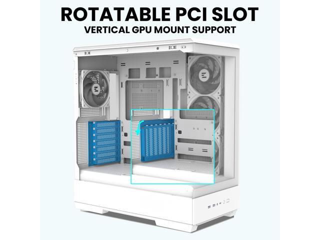 Zalman P50 ATX Mid-Tower Premium PC Case - Panoramic Tempered Glass, Hinged Cable Management Doors, BTF Back-Connect Motherboard Compatible, White...