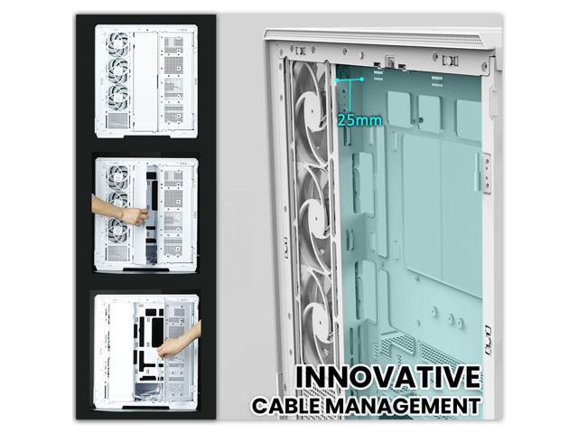 Zalman P50 ATX Mid-Tower Premium PC Case - Panoramic Tempered Glass, Hinged Cable Management Doors, BTF Back-Connect Motherboard Compatible, White...