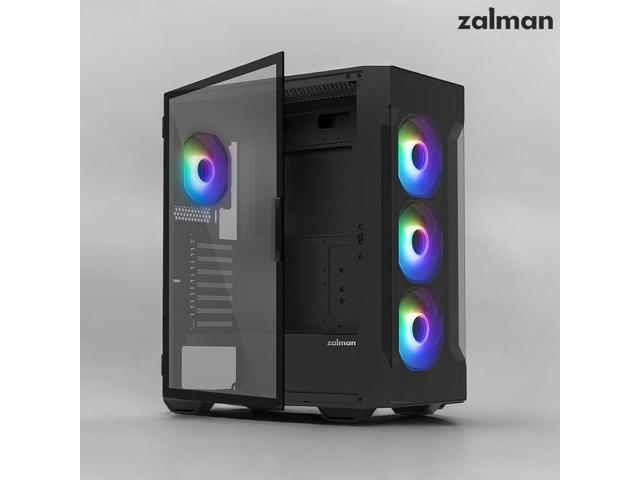 Zalman i3 NEO TG ATX Gaming PC Case, Includes 4 x 120mm Infinity Mirror ARGB Fans, Tempered Glass Front & Side Panel, Premium Mid-Tower Chassis, Black
