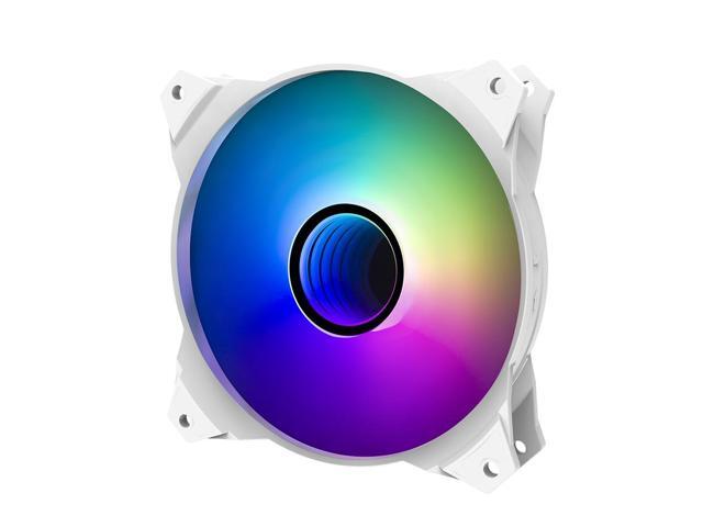 Zalman IF120 Infinity Mirror ARGB 120mm PC Case Fan, 1200 RPM Addressable RGB Fan, 55.2 CFM, Motherboard RGB SYNC, White (1-Pack)