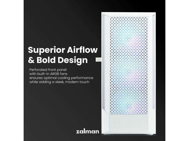 Zalman FIT Mid-Tower ATX RGB Gaming PC Case - 4 x 120mm ARGB Fans Pre-Installed, Tempered Glass Side Panel, USB 3.0, Fits up to 6 x 120mm Fans,...