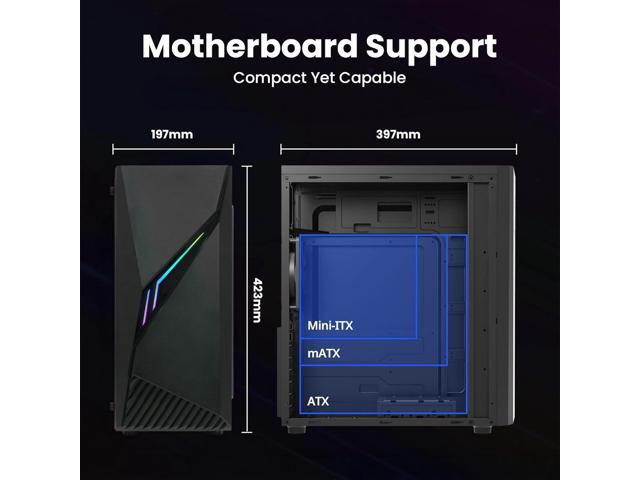 PC Builder Bundle - Zalman PC Case with PSU Combo - Raven ATX Mid-Tower PC Case Spectrum RGB Front Panel Strip 1 x 120mm Non-RGB Rear Fan, with 80...