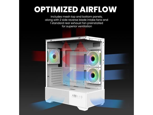 PC Builder Bundle - Zalman PC Case with PSU Combo - Chronix ATX Gaming PC Case, White - 3 x 120mm ARGB Fans with 80 Plus Bronze 700W Power Supply