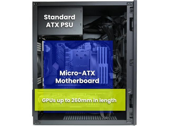 PC Builder Bundle - Zalman PC Case with PSU Combo - Cubix Compact m-ATX ITX PC Case for Workstation, Black with 80 Plus Bronze 600W Power Supply