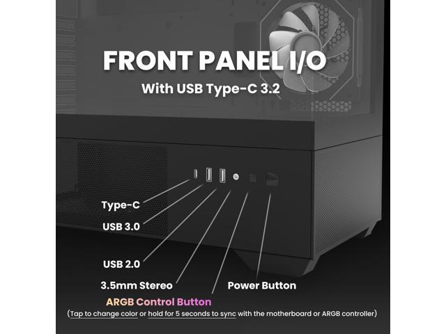 PC Builder Bundle - Zalman PC Case with PSU Combo - Chronix ATX Gaming PC Case, Black - 3 x 120mm ARGB Fans with 80 Plus Bronze 600W Power Supply