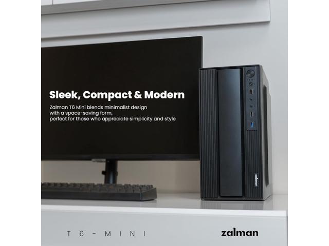 PC Builder Bundle - Zalman PC Case with PSU Combo - T6 Mini M-ATX Compact PC Case for Workstation with 80 Plus Bronze 600W Power Supply