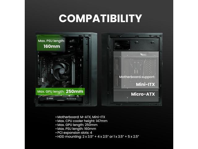 PC Builder Bundle - Zalman PC Case with PSU Combo - T6 Mini M-ATX Compact PC Case for Workstation with 80 Plus Bronze 600W Power Supply