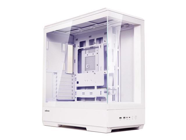 Zalman P50 ATX Mid-Tower Premium PC Case - Panoramic Tempered Glass, Hinged Cable Management Doors, BTF Back-Connect Motherboard Compatible, White...