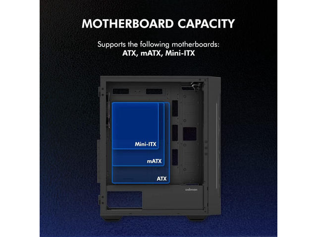 Zalman i3 ARGB Vision-TG ATX Mid-Tower Gaming PC Case, 4 x ARGB Fans Pre-Installed (3 x 140mm + 1 x 120mm rear), Tempered Glass Front & Side Panel,...