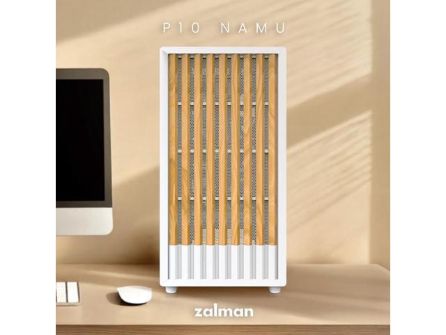 Zalman P10 NAMU mATX Mini Tower PC Case - 3 x 120mm Fans Preinstalled, Genuine Walnut Wood Front Panel, Tempered Glass Side Panel, Type-C, M-ATX /...
