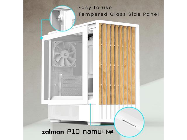 Zalman P10 NAMU mATX Mini Tower PC Case - 3 x 120mm Fans Preinstalled, Genuine Walnut Wood Front Panel, Tempered Glass Side Panel, Type-C, M-ATX /...