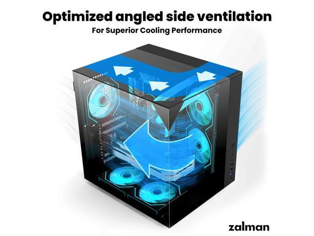 Zalman ZQBE ATX-Mid Tower Gaming PC Case - 3 x 120mm PWM ARGB Fans with Multi-Port PWM Hub/ARGB Controller Included, Three-Sided Full Panoramic...