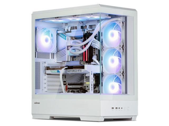 Zalman P50 ATX Mid-Tower Premium PC Case - Panoramic Tempered Glass, Hinged Cable Management Doors, BTF Back-Connect Motherboard Compatible, White...