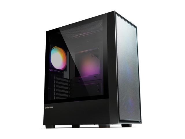 Zalman S6 ATX Mid-Tower High Airflow PC Case, 3x 140mm Front & 1x 120mm Rear Exhaust Fixed RGB Fans, Tool-Free Tempered Glass Side Panel, USB...