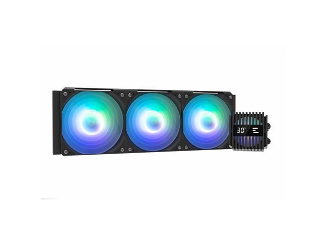 Zalman Alpha 2 V2 360 AIO Liquid CPU Cooler, Real-Time CPU Temperature Display, PWM ARGB Fans, AMD AM5/AM4, Intel LGA1851/1700, Black