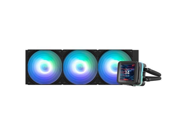 Zalman Alpha 2 DS 360 AIO Liquid CPU Cooler, Customizable 2.73' LCD Display, PWM ARGB Fans, AMD AM5/AM4, Intel LGA1851/1700, Black