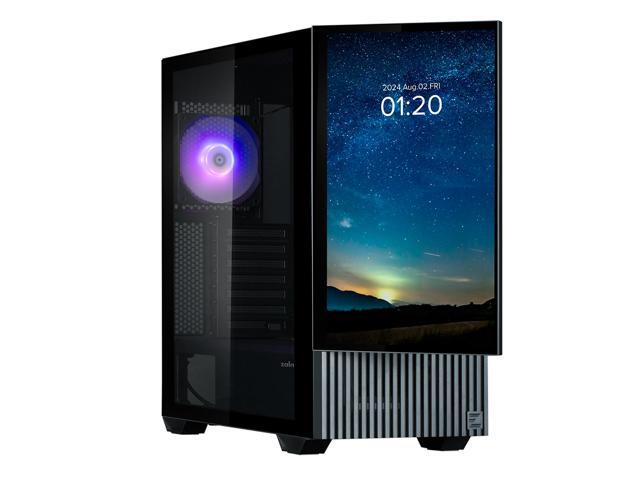 Zalman Z10 DS Black ATX Mid Tower Gaming PC Case, Built-in 15.6' Full HD Detachable Display, 4mm Tempered Glass, 3x 120mm Fans (1 ARGB), Up to...