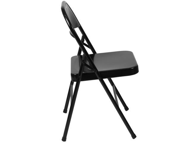 Photos - Chair Flash Furniture HERCULES Series Double Braced Black Metal Folding  889142225027 