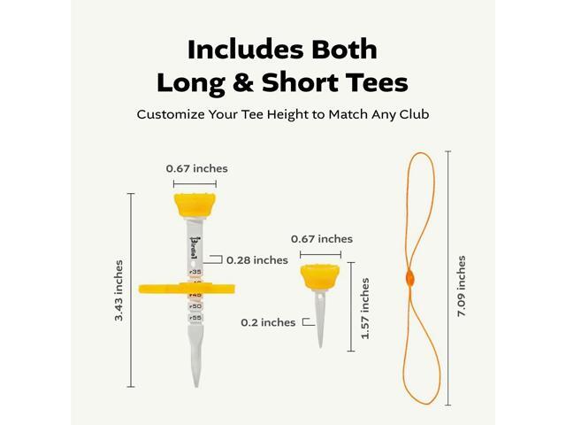 Birdie1 Smart Golf Tees (Long Tees+Short Tees) 1P, 5ea Yellow