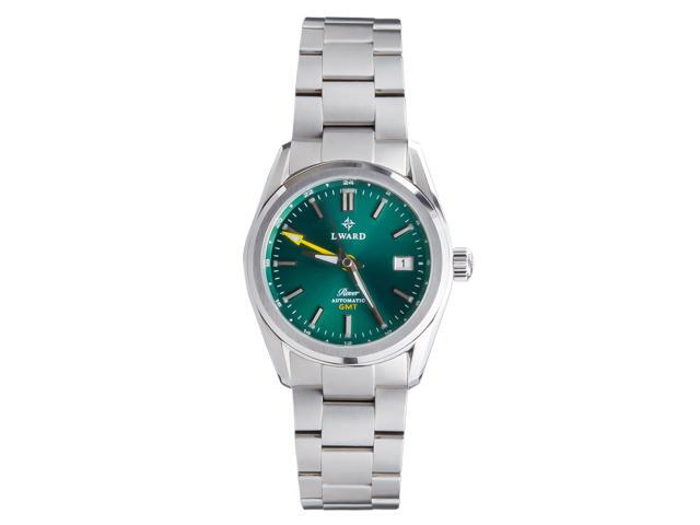 DWARD GMT Rover Automatic Watch with Dual Time Zone Function Sapphire Crystal, 316L Stainless Steel (Forest Green)