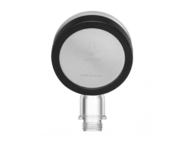 [Black] The Ionpolis portable mini shower head features a built-in 5-stage filter