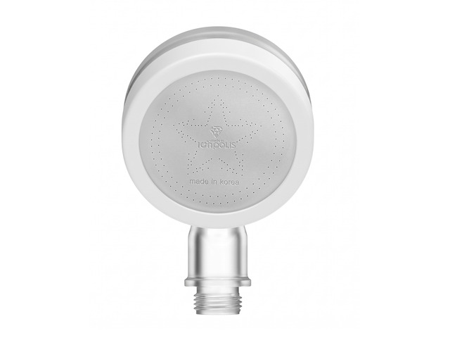 The Ionpolis portable mini shower head features a built-in 5-stage filter