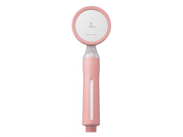 Ionpolis Premium High Pressure 3-Color Shower Head Built-in Dual Filter System for Perfect Water Purification Pink
