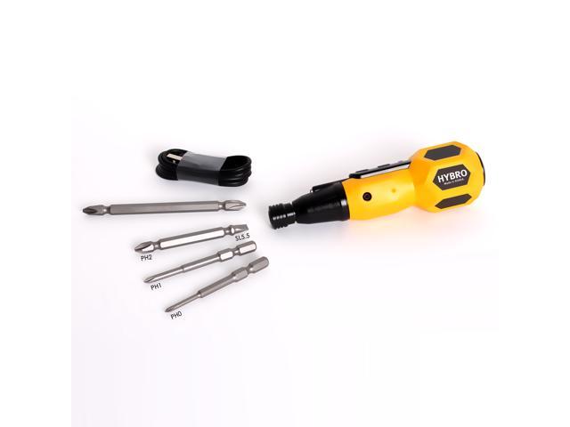 Photos - Drill / Screwdriver Hybro Electric & Manual Duo USB Screw Driver, Four Bits in Yellow HIV-004Y