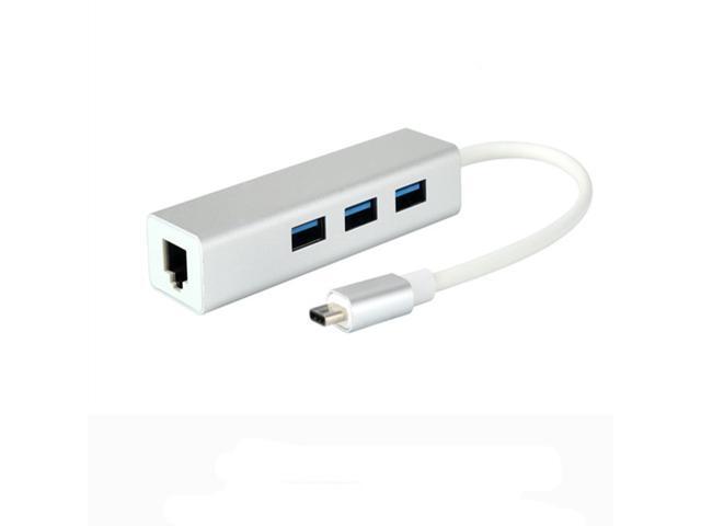 Type-c3.0 3-Port HUB + Gigabit Network Card (Large board) USB Adapter Expansion Dock Hub Splitter USB3.0 Technology Supports 5Gbps High-Speed Data...