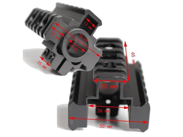 Hunting 3 Side Tri-Rail 20mm Rails Barrel Mount See Through 21mm Picatinny Weaver Rail Mount for Gun Riflescope