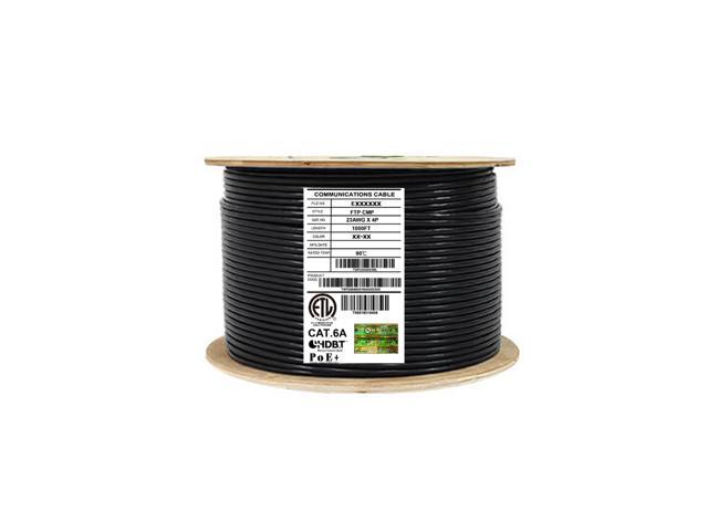 Elite Cat6a Shielded Plenum (CMP), 1000ft, 650MHz, 23AWG, F/UTP, Solid Pure Copper, 10Gb, UL Certified, UL-LP Certification, Bulk Ethernet Cable...