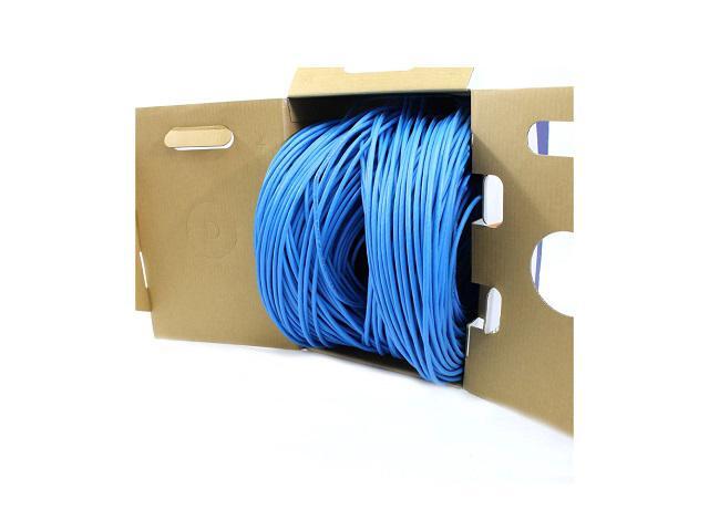 Elite Cat5e Plenum (CMP), 1000ft, 350MHz, 24AWG, U/UTP, Solid Pure Copper, UL Certified, Bulk Ethernet Cable, Blue