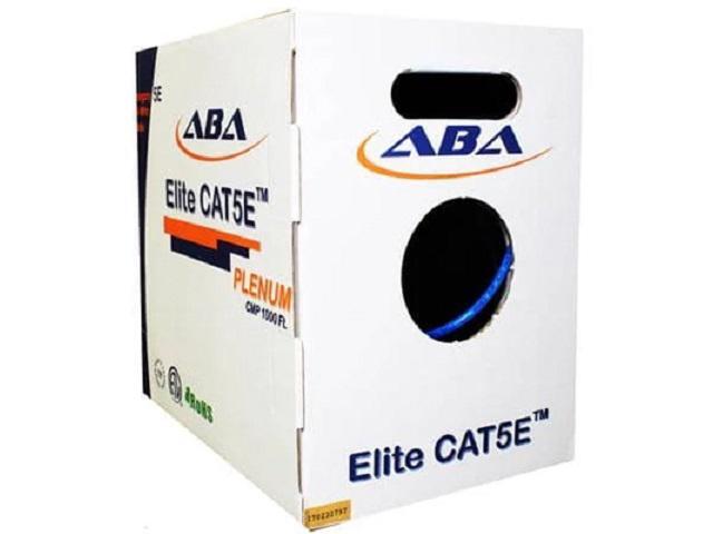 Elite Cat5e Plenum (CMP), 1000ft, 350MHz, 24AWG, U/UTP, Solid Pure Copper, UL Certified, Bulk Ethernet Cable, White