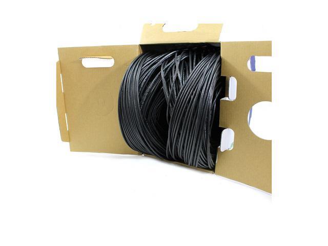 Elite Cat5e Plenum (CMP), 1000ft, 350MHz, 24AWG, U/UTP, Solid Pure Copper, UL Certified, Bulk Ethernet Cable, Black