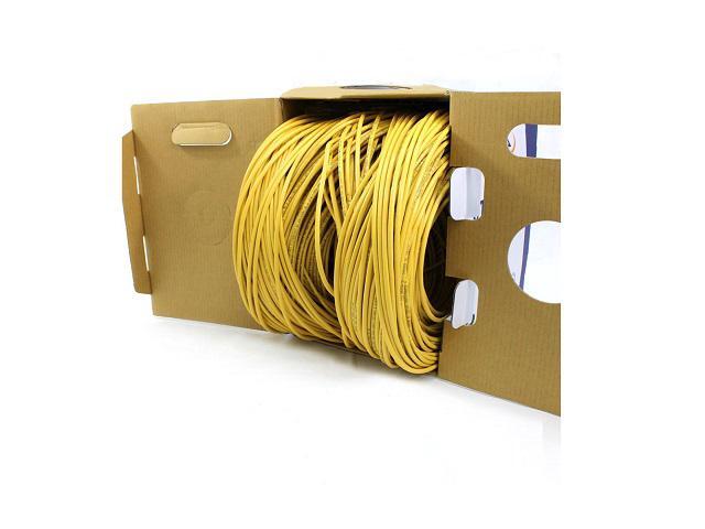 Elite Cat5e Plenum (CMP), 1000ft, 350MHz, 24AWG, U/UTP, Solid Pure Copper, UL Certified, Bulk Ethernet Cable, Yellow