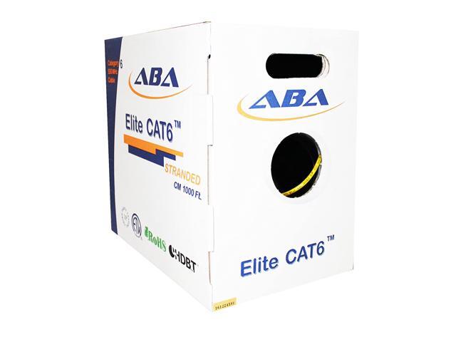 Elite Cat6 Stranded (CM), 1000ft, 550MHz, 24AWG, U/UTP, Bare Copper, UL Certified, Bulk Ethernet Cable, White