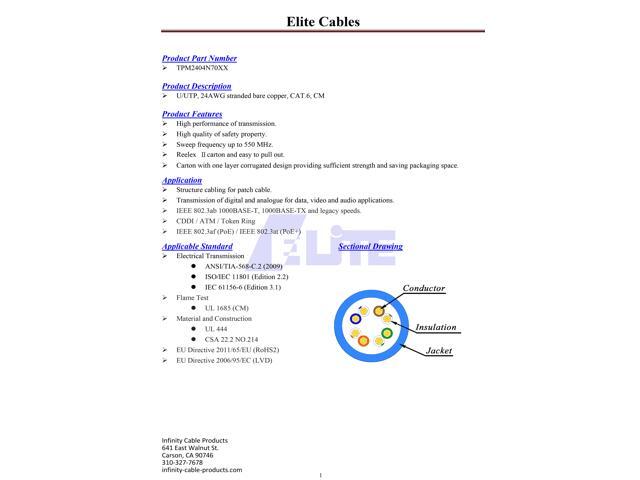 Elite Cat6 Stranded (CM), 1000ft, 550MHz, 24AWG, U/UTP, Bare Copper, UL Certified, Bulk Ethernet Cable, Pink