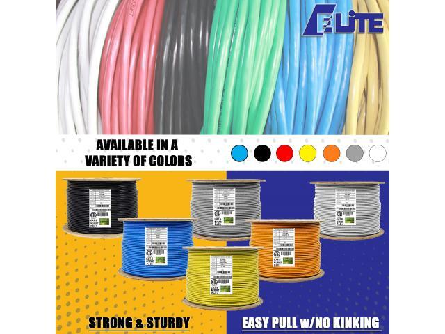 Elite Cat6 Stranded (CM), 1000ft, 400MHz, 26AWG, F/UTP, Bare Copper, UL Certified, Bulk Ethernet Cable Reel, Orange