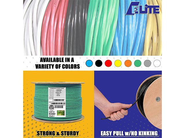 Elite Cat6 Shielded Riser (CMR), 1000ft, 550MHz, 23AWG, F/UTP, Solid Bare Copper, UL Certified, UL-LP Certification, Bulk Ethernet Cable Reel, Green