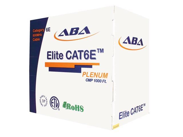 Elite Cat6e Plenum (CMP), 1000ft, 600MHz, 23AWG, UTP, Solid Pure Copper, UL Certified, Easy to Pull (Reelex II) Box, Bulk Ethernet Cable, Orange